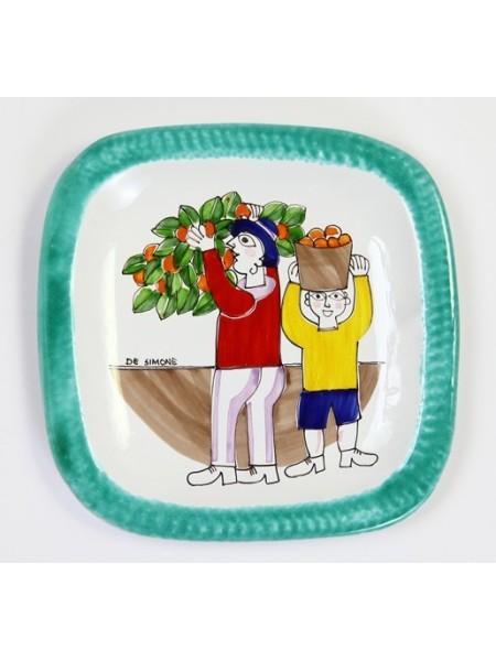 Rounded Plate Folk Oranges Harvesting PQTFK-9
