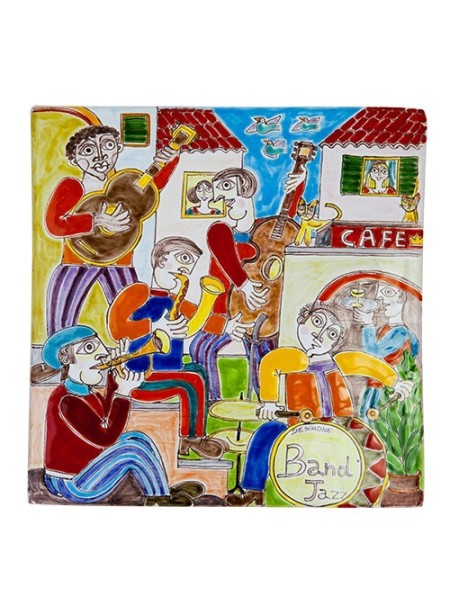 Sicilian handmade ceramic Panel Jazz Band PI416PM-2