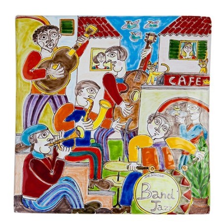 Sicilian handmade ceramic Panel Jazz Band PI416PM-2
