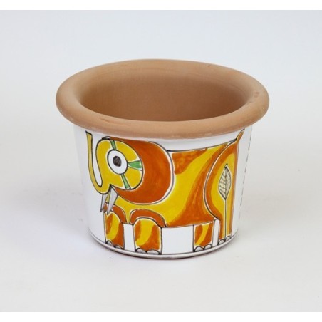Vaso Tondo elefante ceramiche de simone Folk VSPT819FK-3