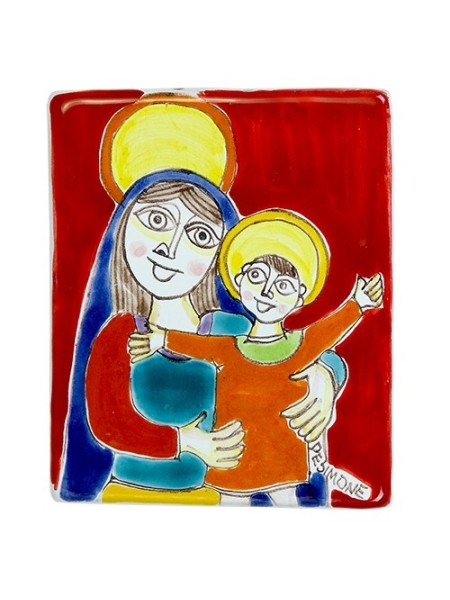 Madonna and Child ceramic Bedside de simone sicilian pottery MD477-1