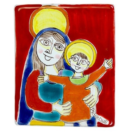 Madonna col Bambino bassorilievo ceramiche de simone MD477-1