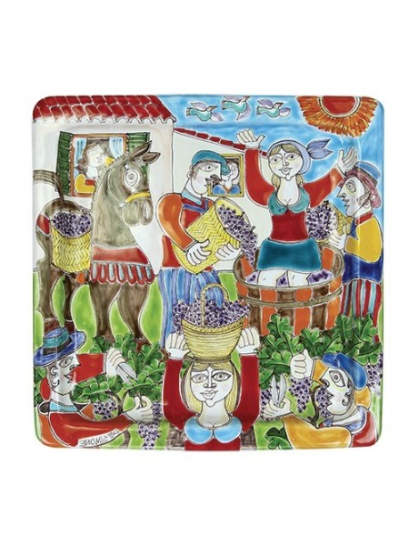 Squared Plate 37x37 DS Grape Harvest PQ37DS-7