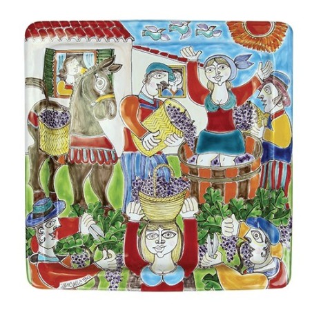 Squared Plate 37x37 DS Grape Harvest PQ37DS-7