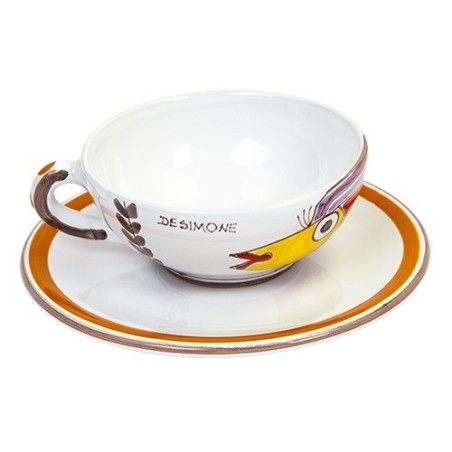 Tazza da tè con piattino Pesce TZ71FK ceramiche de simone