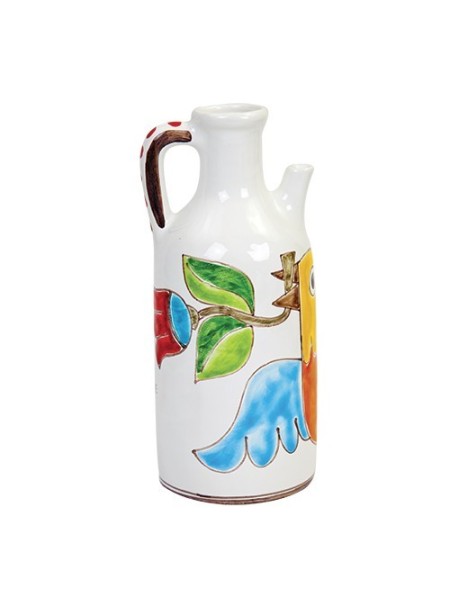 Pitcher Folk Bird with Flower BR110FK de simone sicilian handmade pottery