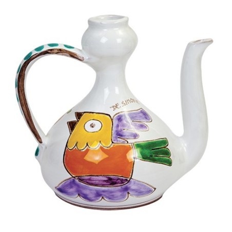 Pitcher Folk bird handmade sicilian ceramic de simone pottery BR124FK