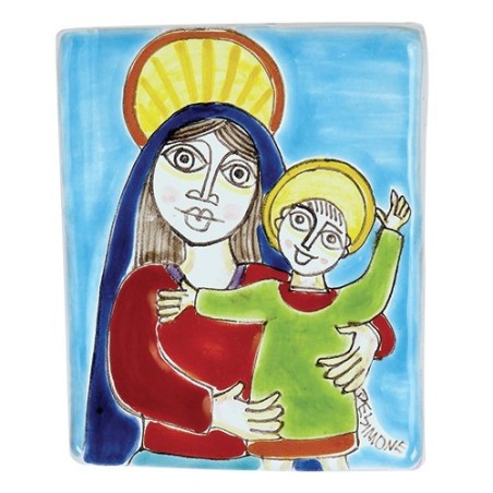 Madonna col Bambino bassorilievo ceramiche de simone MD477-4