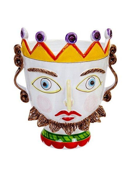 Testa di Paladino ceramiche de simone vaso siciliano TP187