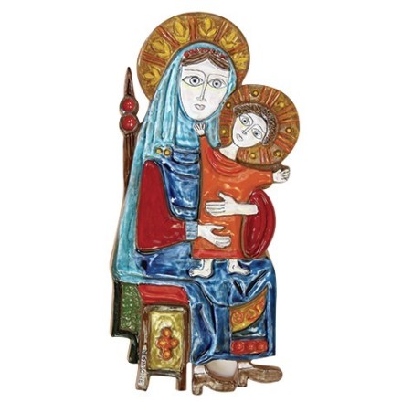 Madonna and Child ceramic Bedside de simone sicilian pottery MD736BR
