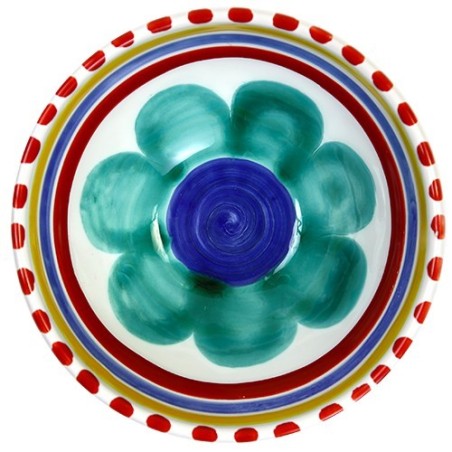 Sicilian round ceramic Appetizers Plate de simone pottery Alicudi BUFAL