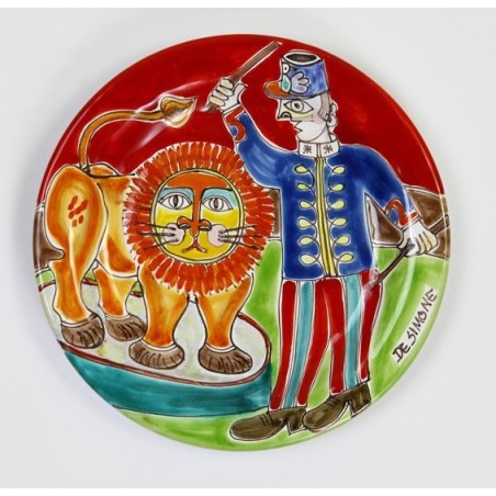 Circular Plate lion tamer de simone pottery DS 18 cm PT18DS-07