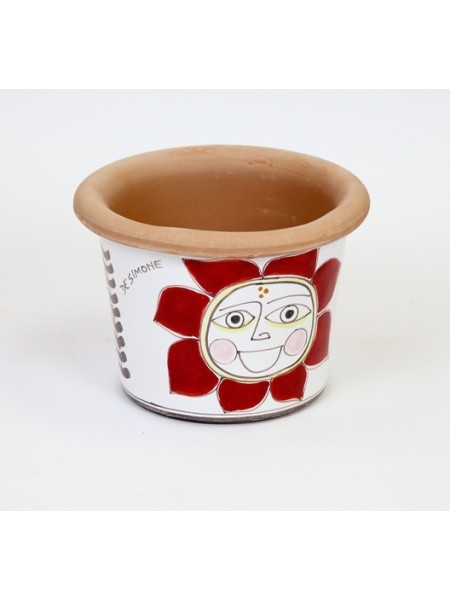 Round Cachepot Folk sun de simone pottery VSPT819FK