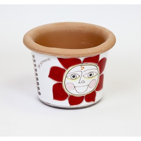 Round Cachepot Folk sun de simone pottery VSPT819FK
