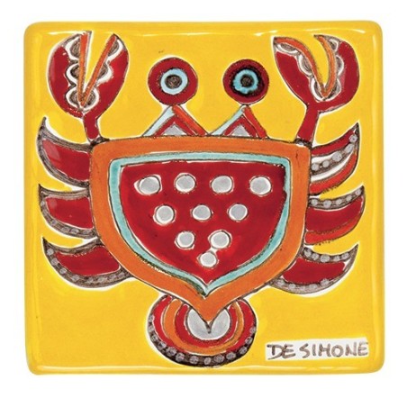 Ceramic wall tile zodiac sign cancer de simone pottery