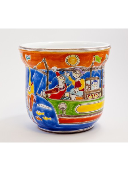 Sicilian handmade Flower Vase DS Fishermen VSP193DS