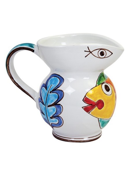 Pitcher Folk Fish BR91FK de simone pottery